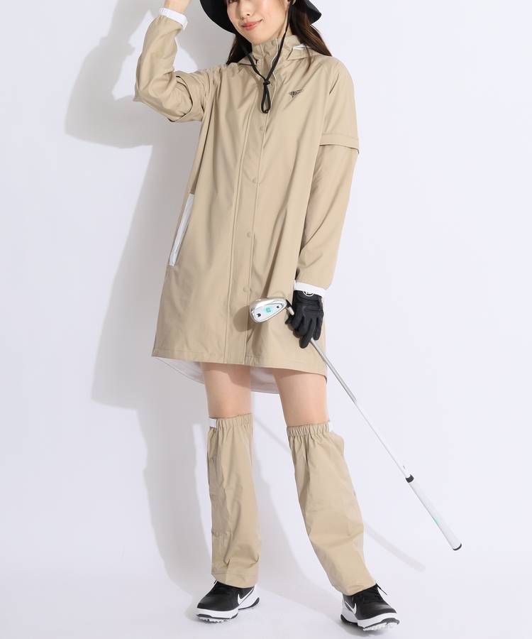 BE 【透湿撥水】レッグカバー付きレインコート3点セット