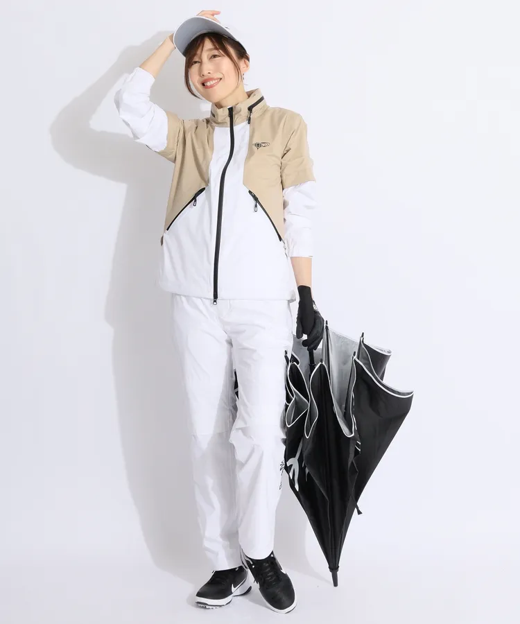 極美品✨ ビームス ゴルフ レイン セットアップ 紺 白 レディース XL adidas アディダス（adidas）（レディース）ゴルフウェア
