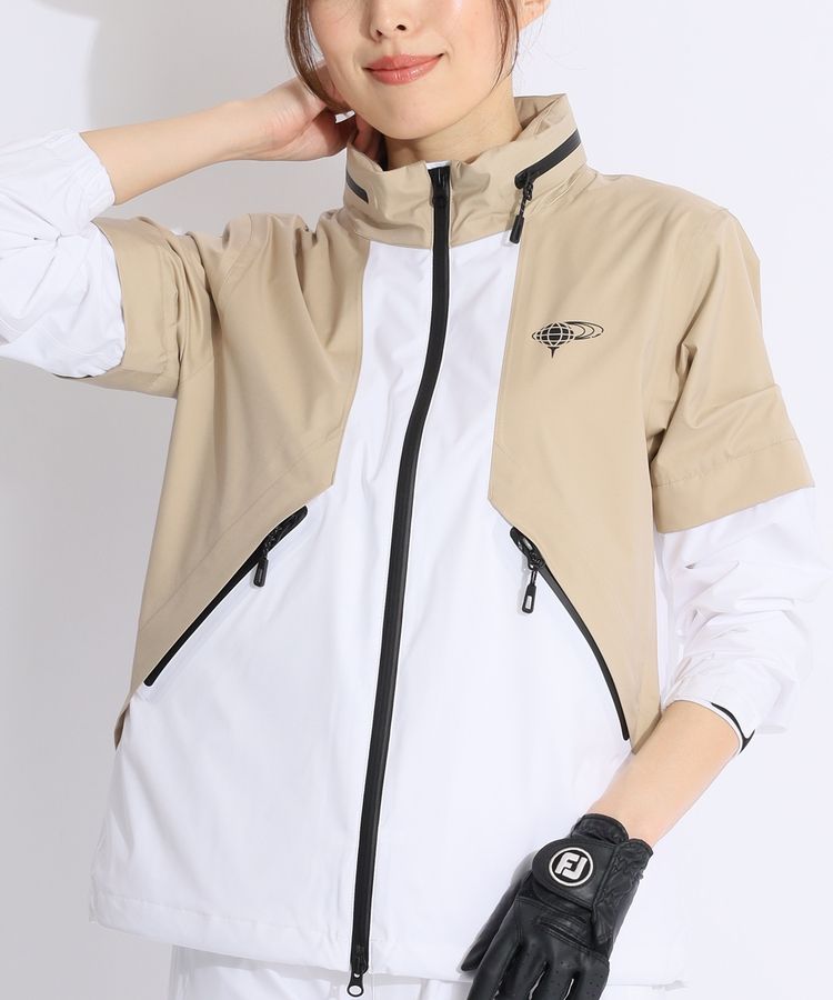 【美品】BEAMS GOLF　ジャケット　フード付き　ボア　ベージュ　L BEAMS GOLF ベージュ ジャケット L 美品】BEAMS GOLF ジャケット