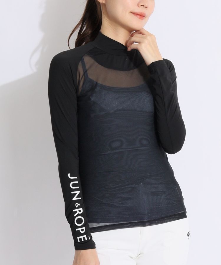 【美品・完売品】ラッセルノ ロングインナー バイカラー レイヤード ゴルフウェア ジュン＆ロぺ JR クールコアメッシュコンビUVラグランインナー