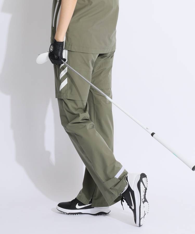 DE 【耐水撥水】サイドラインレインパンツ