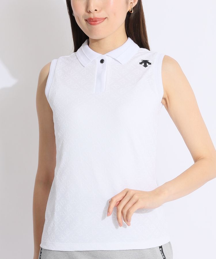 新品DESCENTEGOLFレディースポロシャツ デサントゴルフ DESCENTE ゴルフ ハーフジップスリーブレス