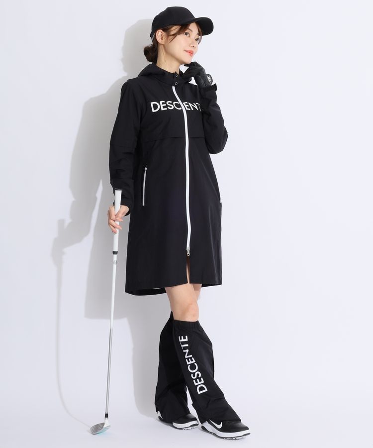 DESCENTE - デサントレディース ゴルフウェアダウンワンピースM デサントゴルフ DE 【耐水撥水】レインフーディワンピース