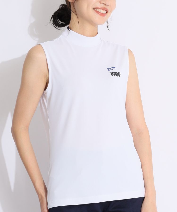 パリーゲイツ モックネック ハイネック バッグプリント Tシャツ サイズL相当 PEARLY GATES - パリーゲイツ モックネック ハイネック バッグ