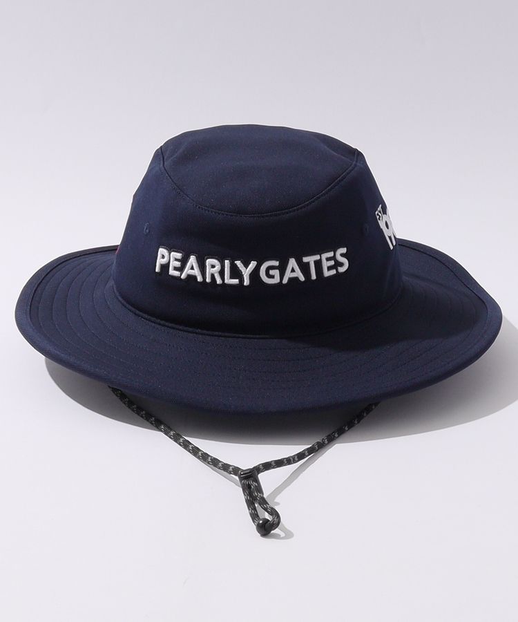 PEARLY GATES■共用 配色 レタリング 刺繍 支社 バケットハット PEARLY GATES□共用ロゴ 刺繍 ストラップ バケットハット