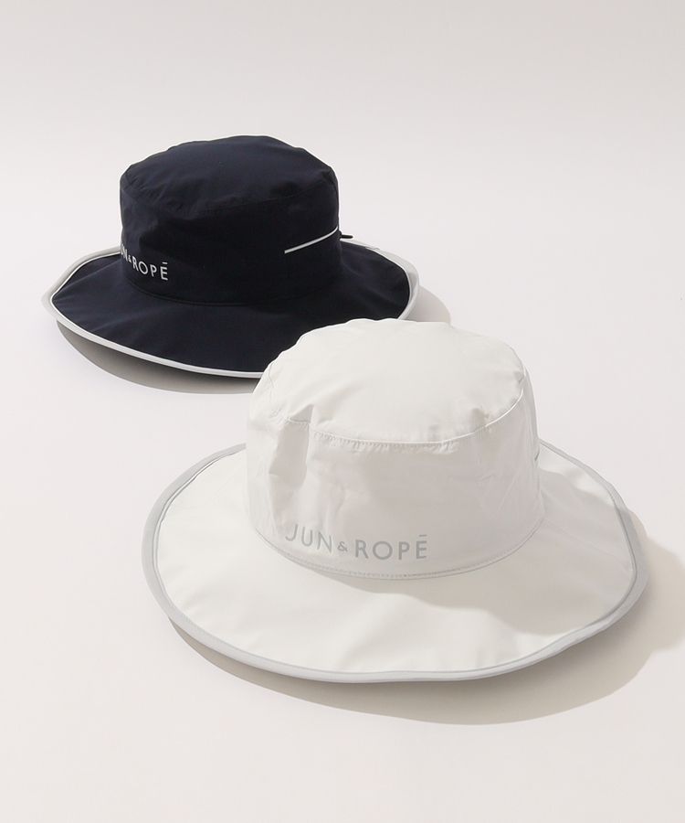 未使用♡ジュンロペ♡ゴルフハット♡冬 ジュン＆ロぺ JR ロゴプリント撥水レインハット レディース