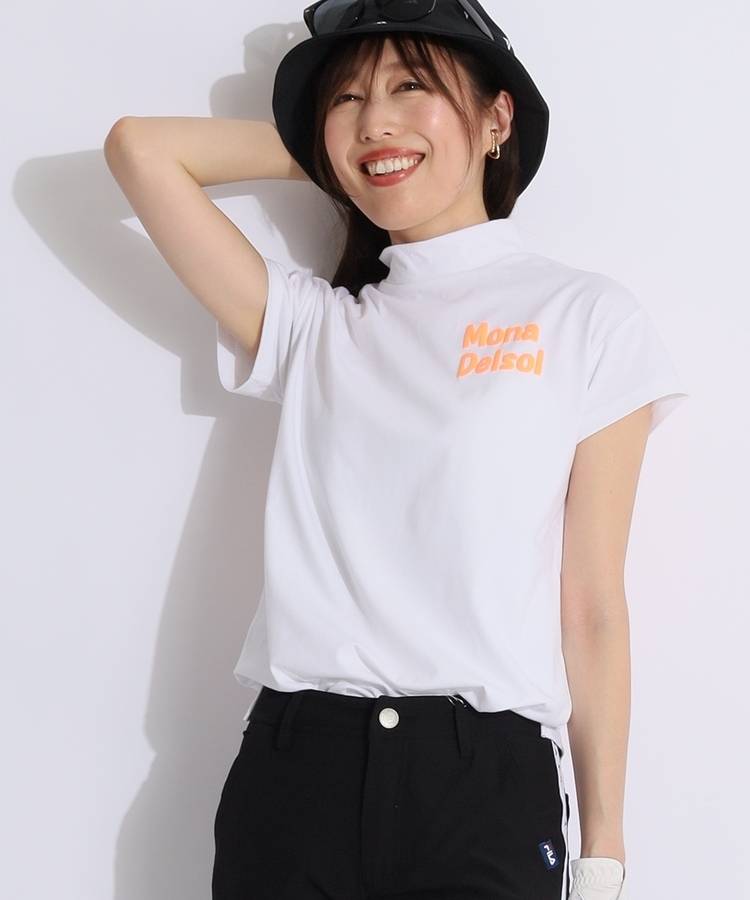 MD バックビッグロゴプリントモックネック半袖カットソー