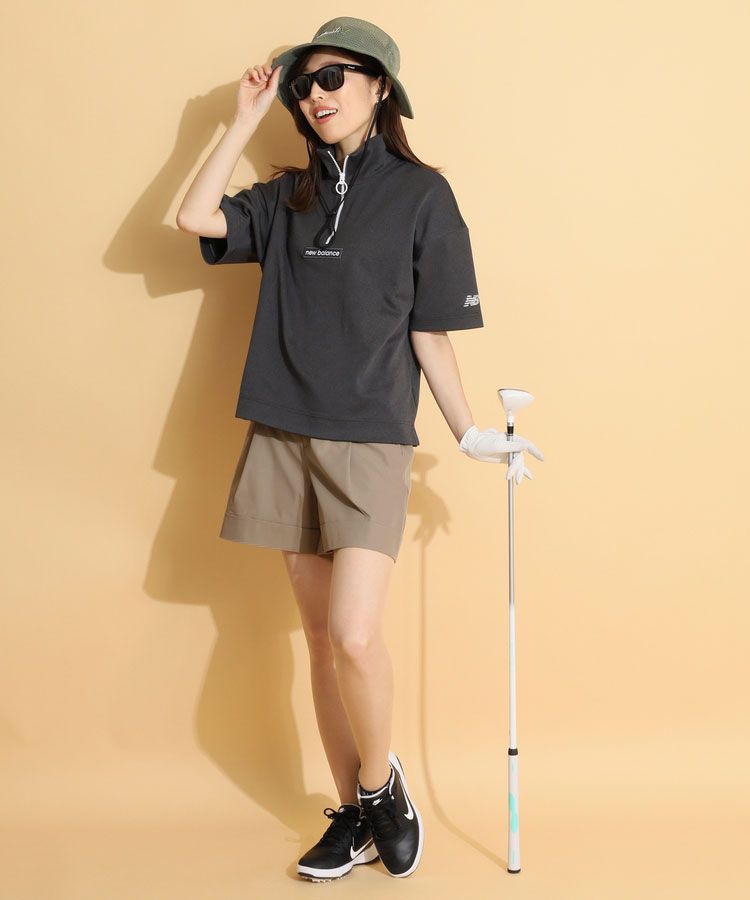 ニューバランス ゴルフ ハーフジップ スウェット 半袖 プルオーバー 24モデル ニューバランス（new balance）（レディース）ゴルフウェア 半袖