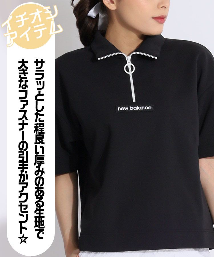 ニューバランスゴルフ 半袖ニット1/M ハーフジップ カウスポット柄 new balance golf - ニューバランスゴルフ 半袖ニット1/M ハーフ