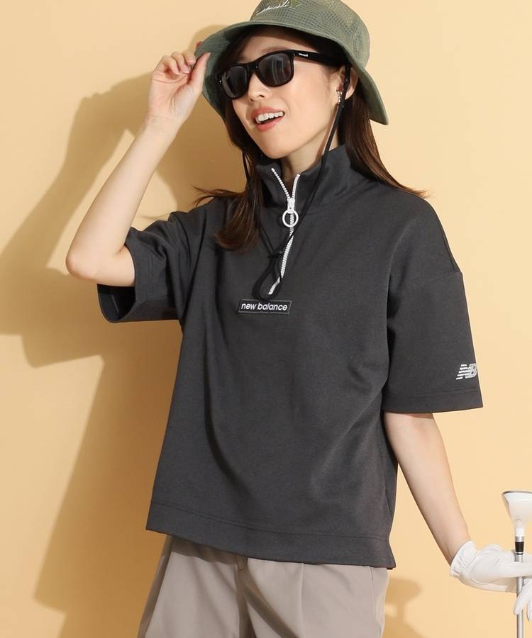 NB 【ストレッチ】ハーフジップ半袖プルオーバー