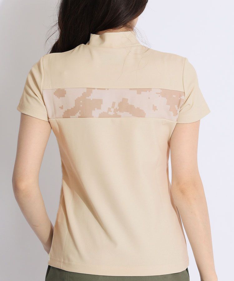 美品 ニューバランスゴルフ ワンピース 立体ロゴ 半袖 ベージュ サイズ0 ニューバランスゴルフの秋冬ワンピースを使ったスタイリング