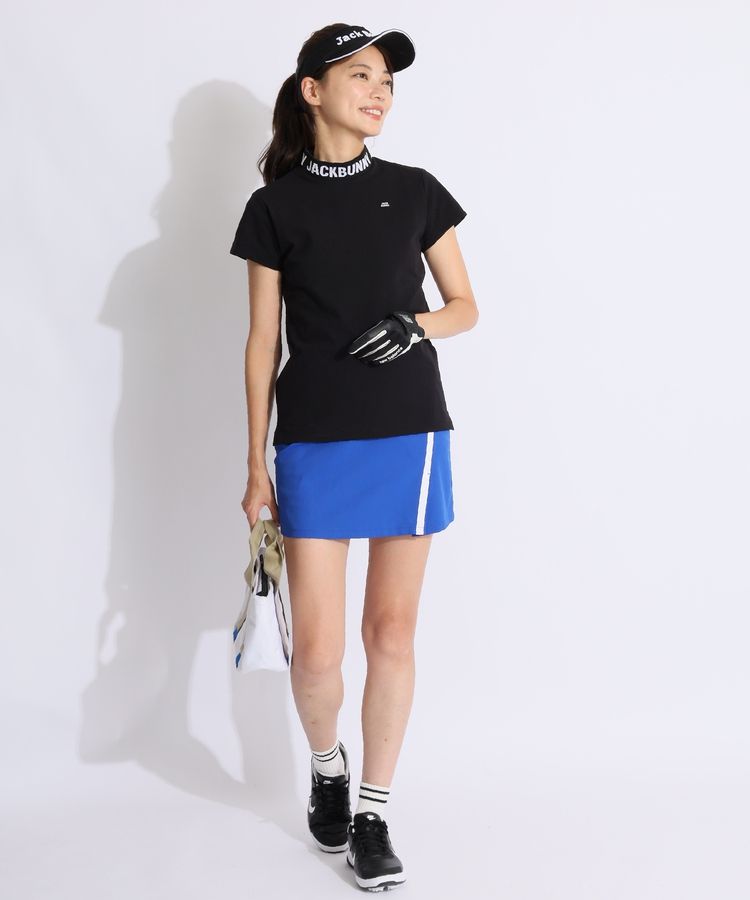 0サイズS 半袖 モックネックシャツ レディースゴルフウェア ジャックバニー ジャックバニー JB ジャガードロゴモックネック半袖カットソー