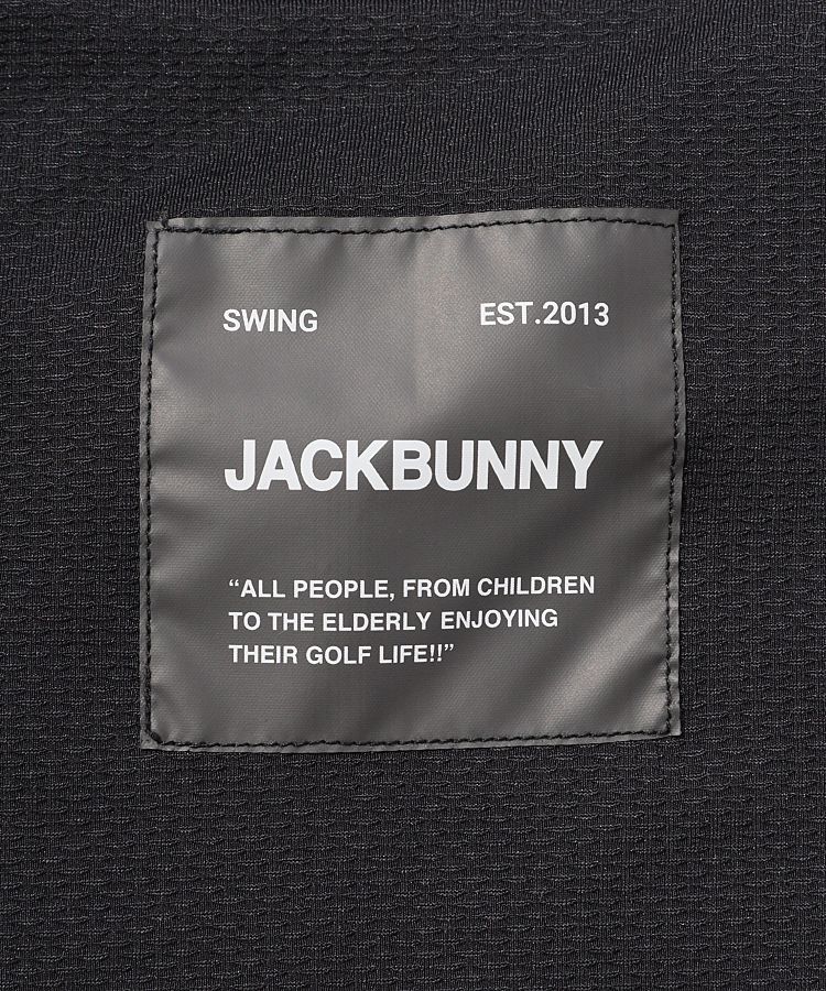 美品　ジャックバニー ロゴプリント　モックネック サイズ(4)M 黒 Jack Bunny!! 【PREMIUM SALE 30%OFF】Jack by PEARLY GATES