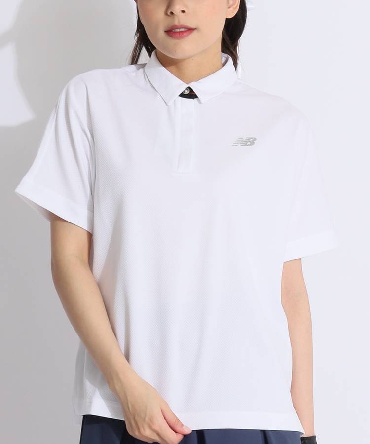 NB 【ストレッチUV】バックロゴ半袖ポロシャツ