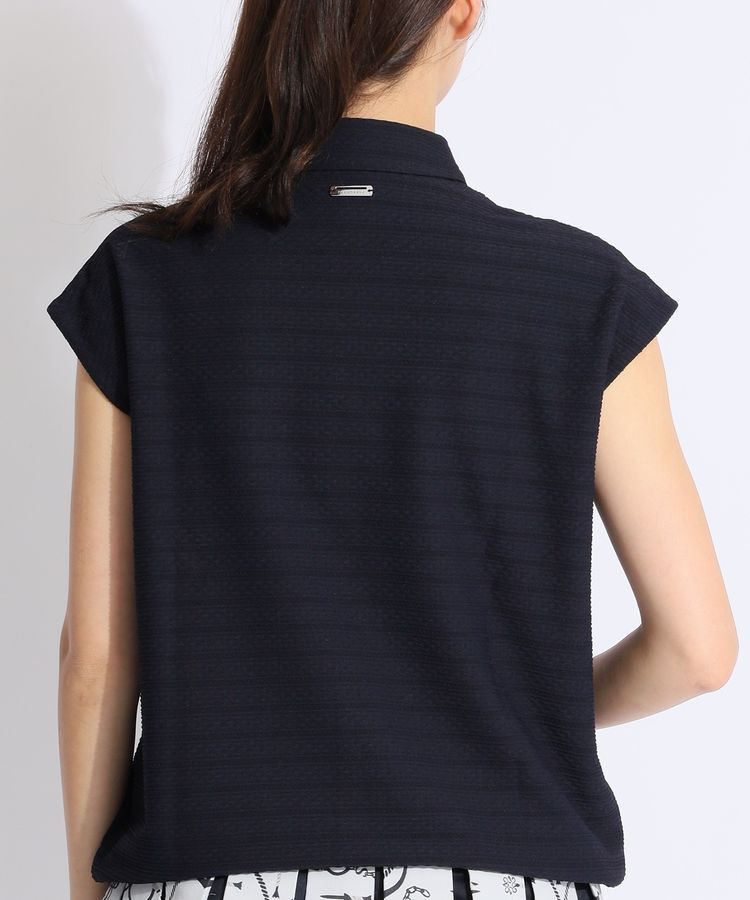 セントアンドリュース SA 立体ボーダーフレンチスリーブポロシャツ