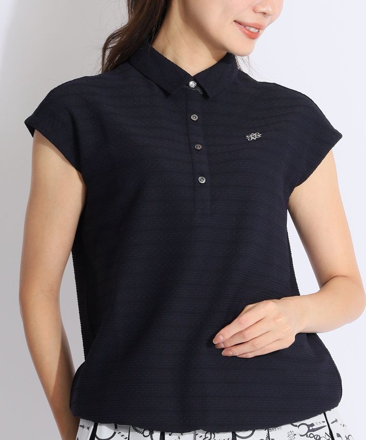 セントアンドリュース SA 立体ボーダーフレンチスリーブポロシャツ