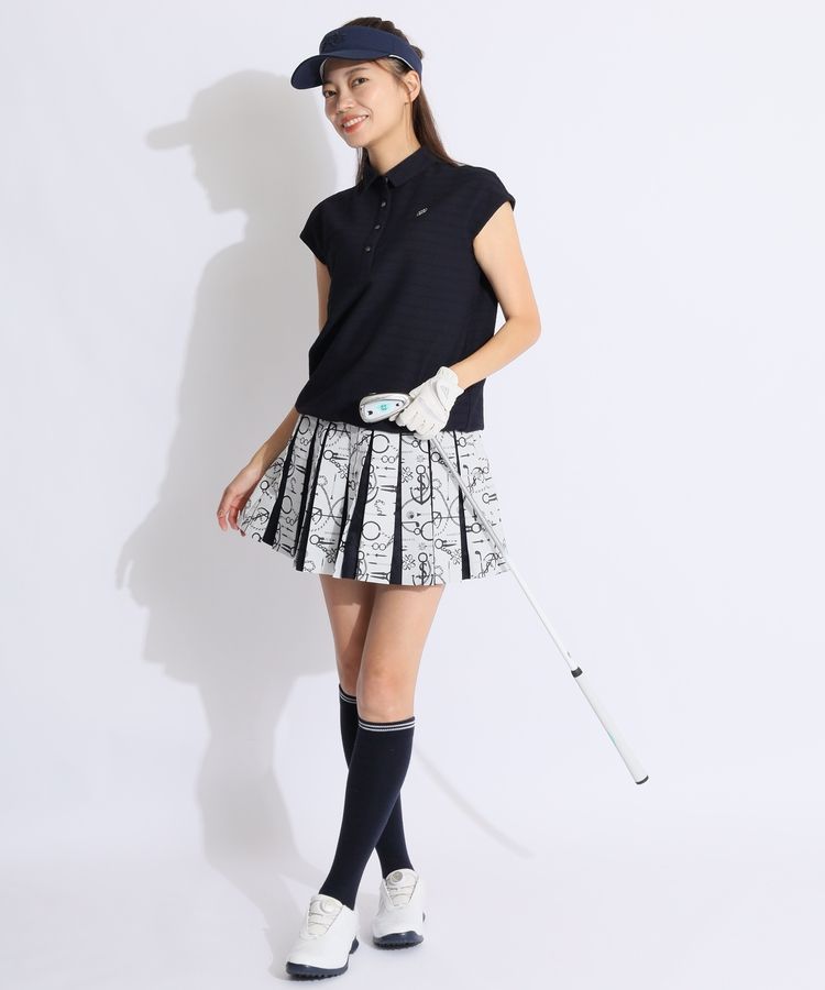 セントアンドリュース SA 立体ボーダーフレンチスリーブポロシャツ