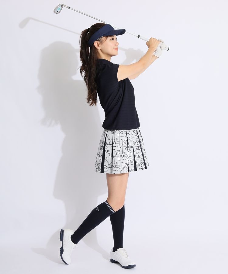 セントアンドリュース SA 立体ボーダーフレンチスリーブポロシャツ