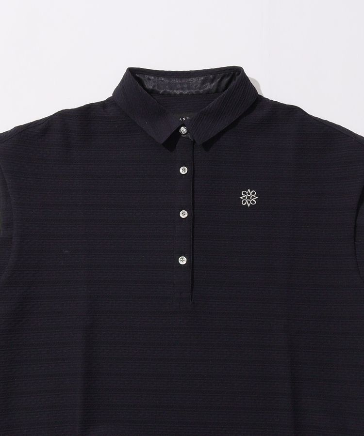 セントアンドリュース SA 立体ボーダーフレンチスリーブポロシャツ