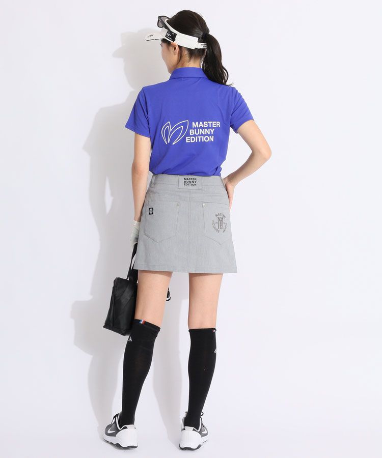 美品】マスターバニー スカート ネイビー ロゴ刺しゅう 微起毛