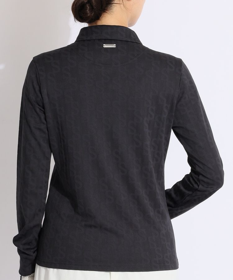 セントアンドリュース SA ロゴジャガード長袖ポロシャツ レディース