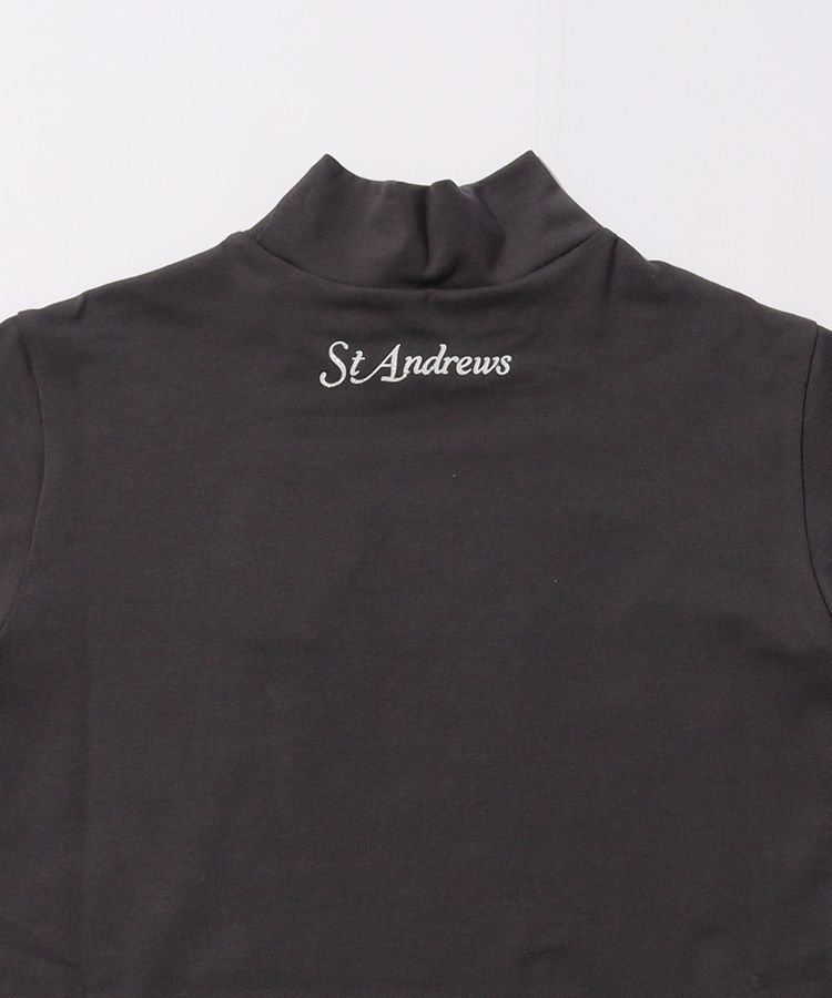新品正規品【セントアンドリュース/XL】吸収発熱　長袖モックネックカットソー セントアンドリュース SA ラメロゴプリントモックネック長袖