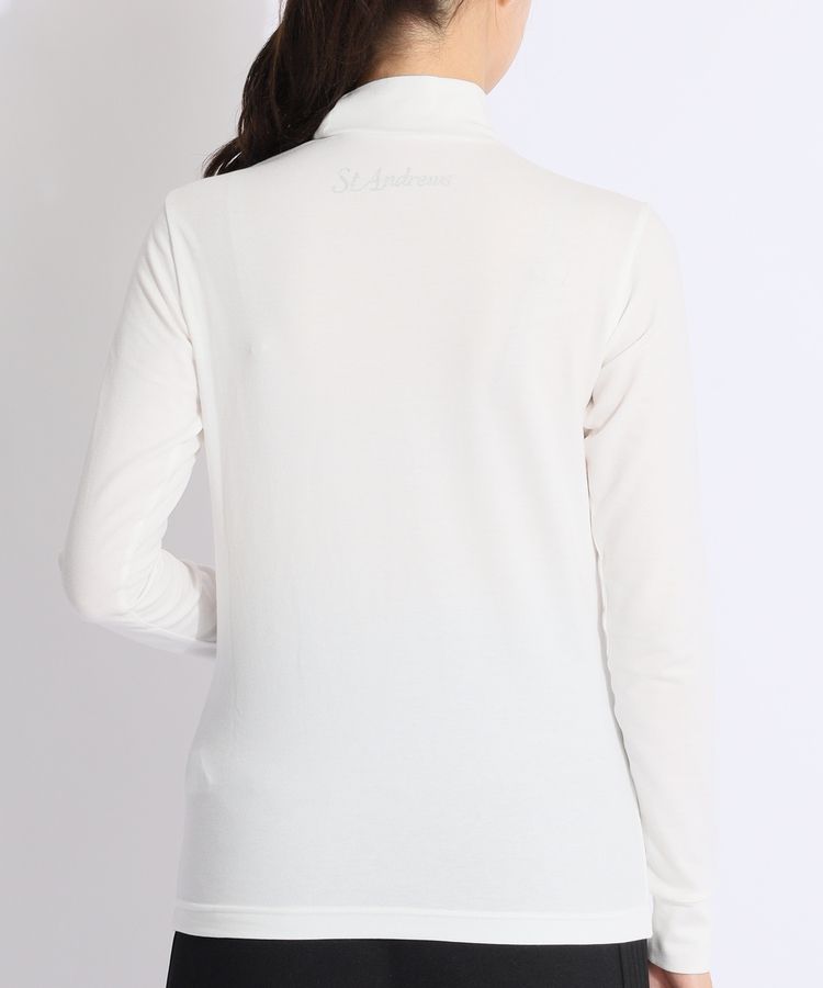 セントアンドリュース SA ラメロゴプリントモックネック長袖