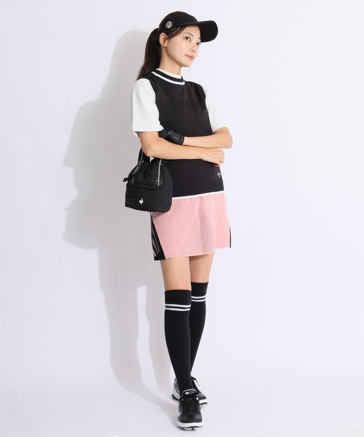 キャロウェイ CA 立体編みロゴクルーネックニットベスト