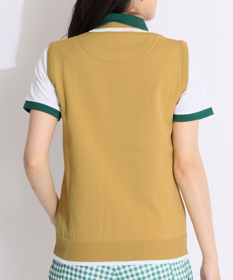 キャロウェイ CA 立体編みロゴクルーネックニットベスト レディース