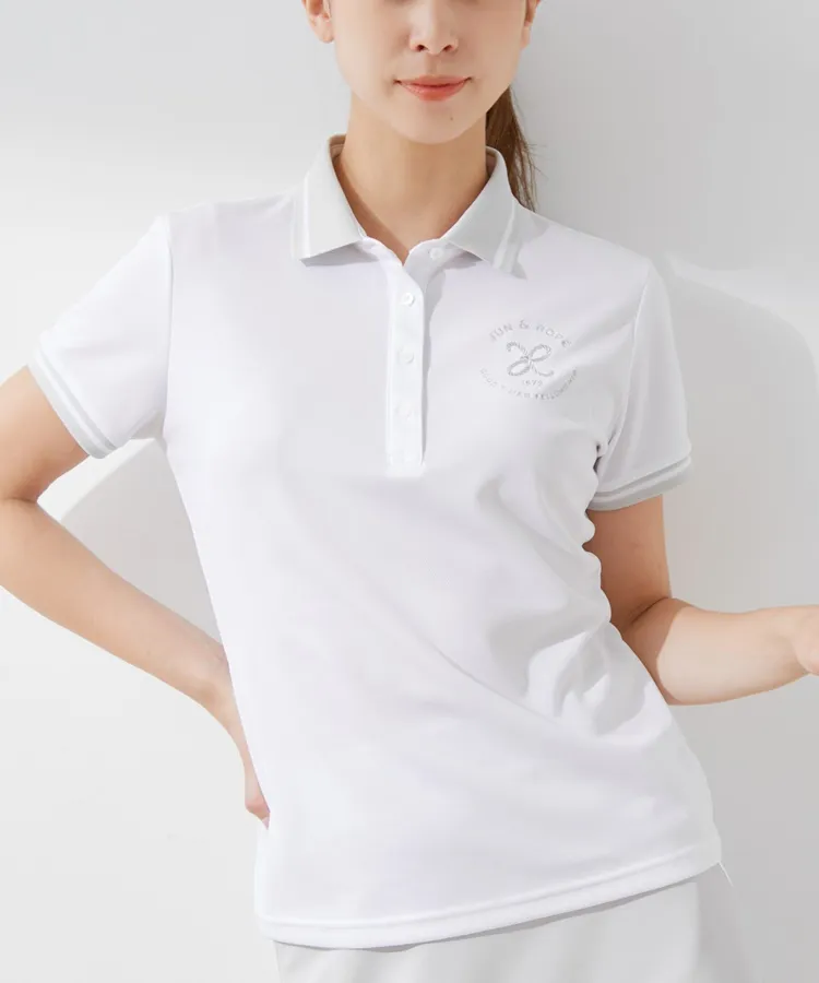 ジュン＆ロぺ JR 【吸水速乾UV】バイカラー鹿の子半袖ポロシャツ