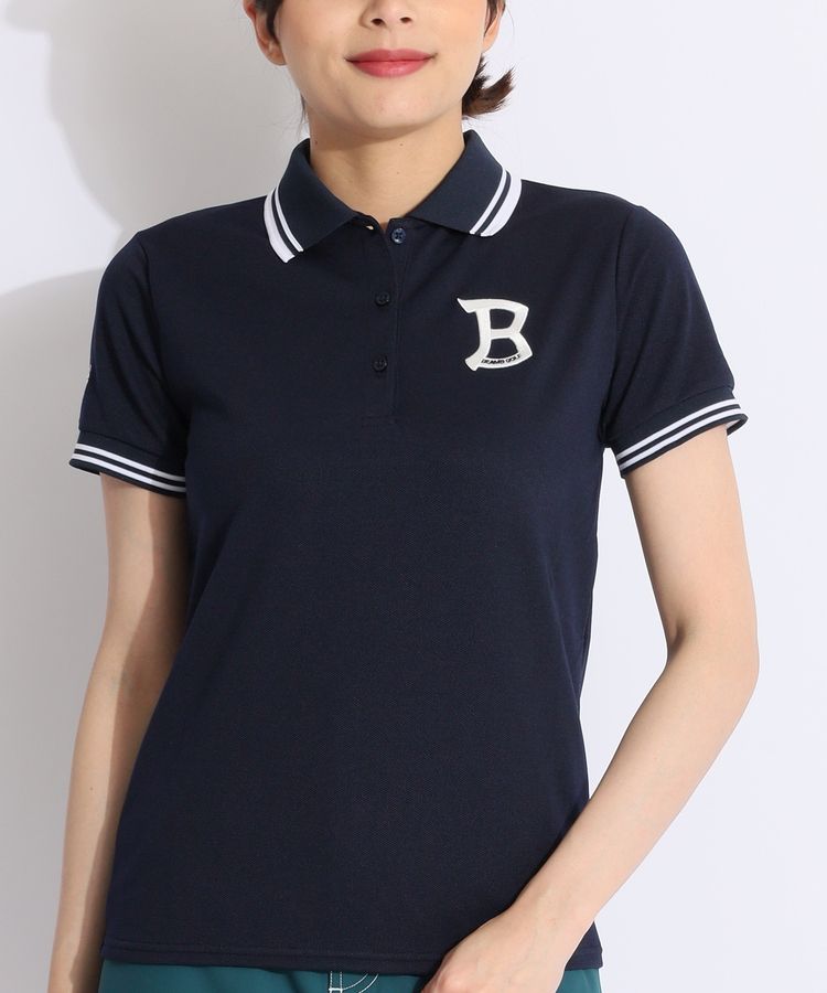 極美品　ビームスゴルフ　ポロシャツ　ネイビー　ワンポイントロゴ　日本製　半袖　M ✨美品✨ ビームスゴルフ BEAMSM ポロシャツ ネイビー 刺繡
