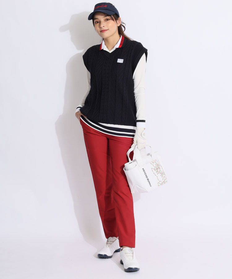 ピン PN ケーブル編みニットベスト レディースゴルフウェア通販