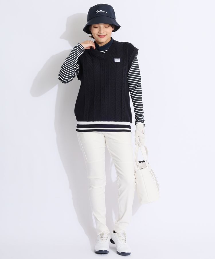 ピン PN ケーブル編みニットベスト レディースゴルフウェア通販