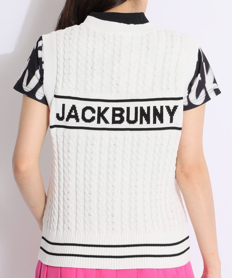 ジャックバニー JB ケーブル編みジャガードロゴニットベスト