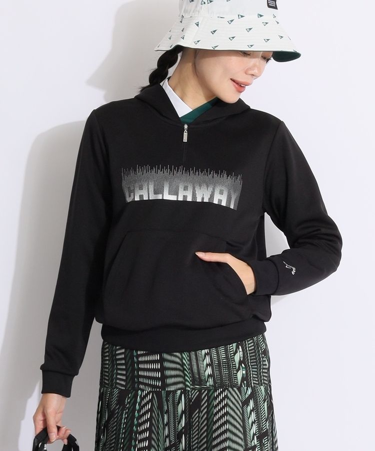 グラデーションロゴハーフジップパーカー