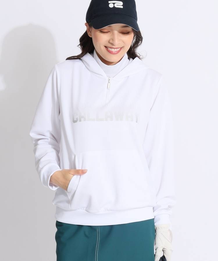 CA グラデーションロゴハーフジップパーカー