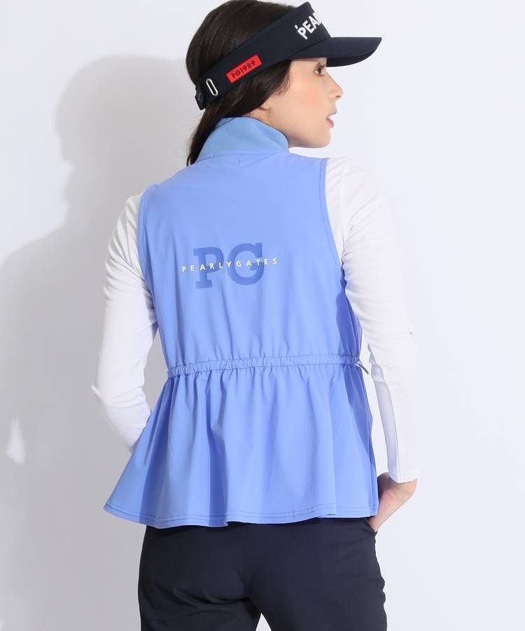 PG ペプラム風ハーフジップノースリーブカットソー