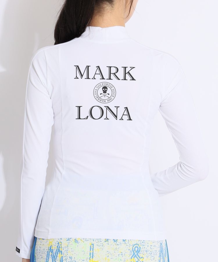 マーク＆ロナ ゴルフ ウエア モックネック 長袖 カットソー ブランドロゴ M