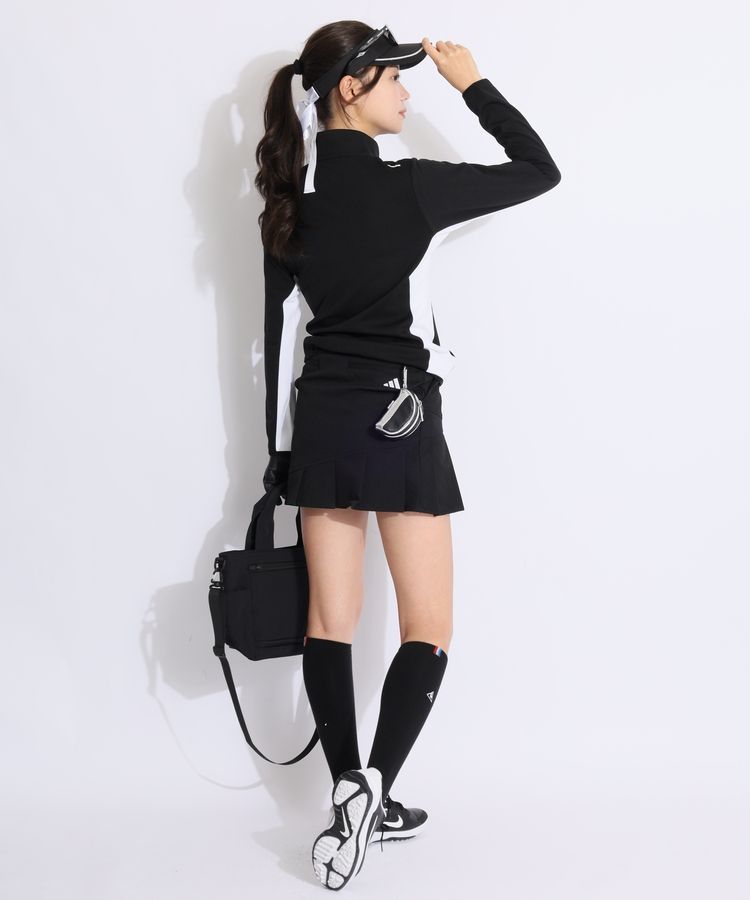 新品タグ付き XS⭐️ アディダス ゴルフセットアップ 黒 ポロシャツ スカート アディダスゴルフ AG 一体型ぺチパンツ付きプリーツ切替スカート