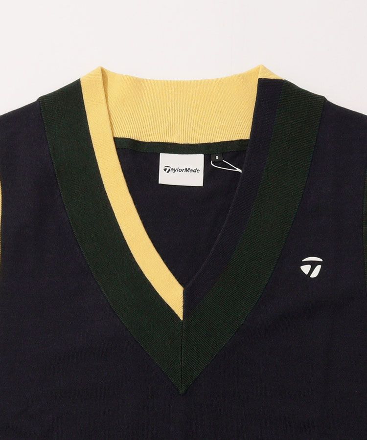 テーラーメイドゴルフ TG 【保温ストレッチ】配色切替Vネックニット