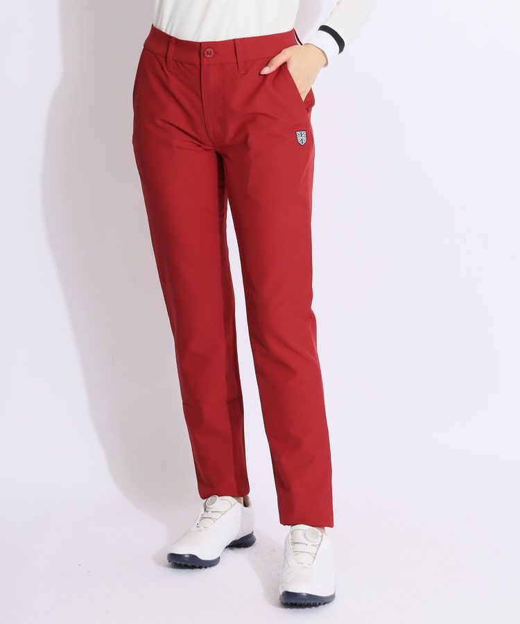 アドミラルゴルフ バックウエストロゴスリムパンツ ゴルフウェア レディース 秋冬 スリム ゴルフ女子 CURUCURU アドミラルゴルフ AM 撥水ストレッチバックウエストロゴスリム