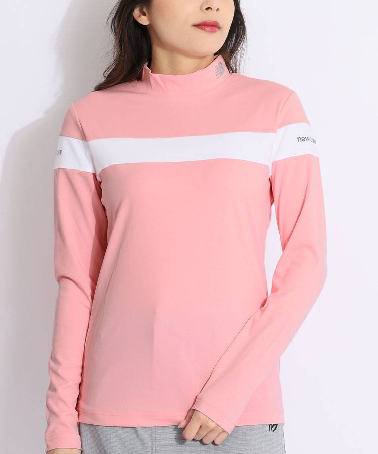 NB 【ストレッチUV】配色モックネック長袖カットソー
