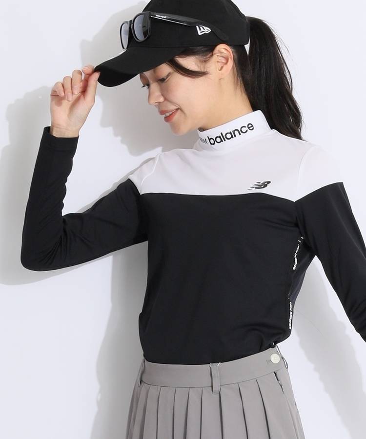 NB 【ストレッチ】サイドラインモックネック長袖カットソー