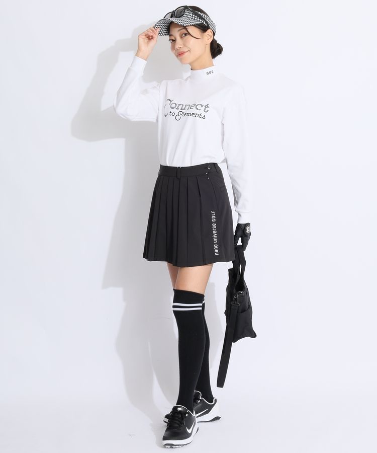 ナノユニバースゴルフ NU フロントプリーツナイロンスカート