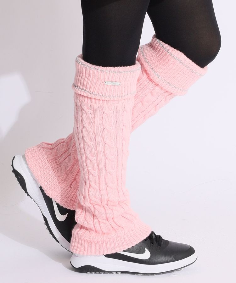 キャロウェイ CA ラメラインケーブル編みレッグウォーマー