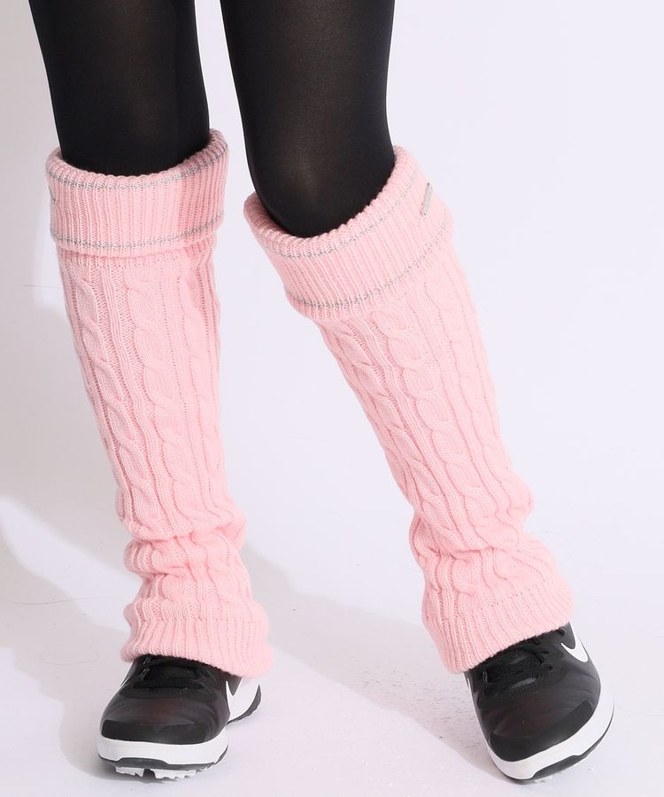 キャロウェイ CA ラメラインケーブル編みレッグウォーマー