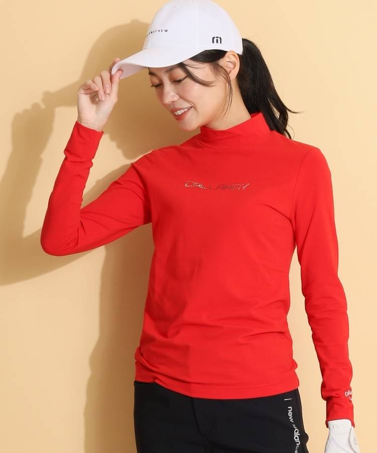 CA 【ストレッチ】デジタル風モックネック長袖カットソー