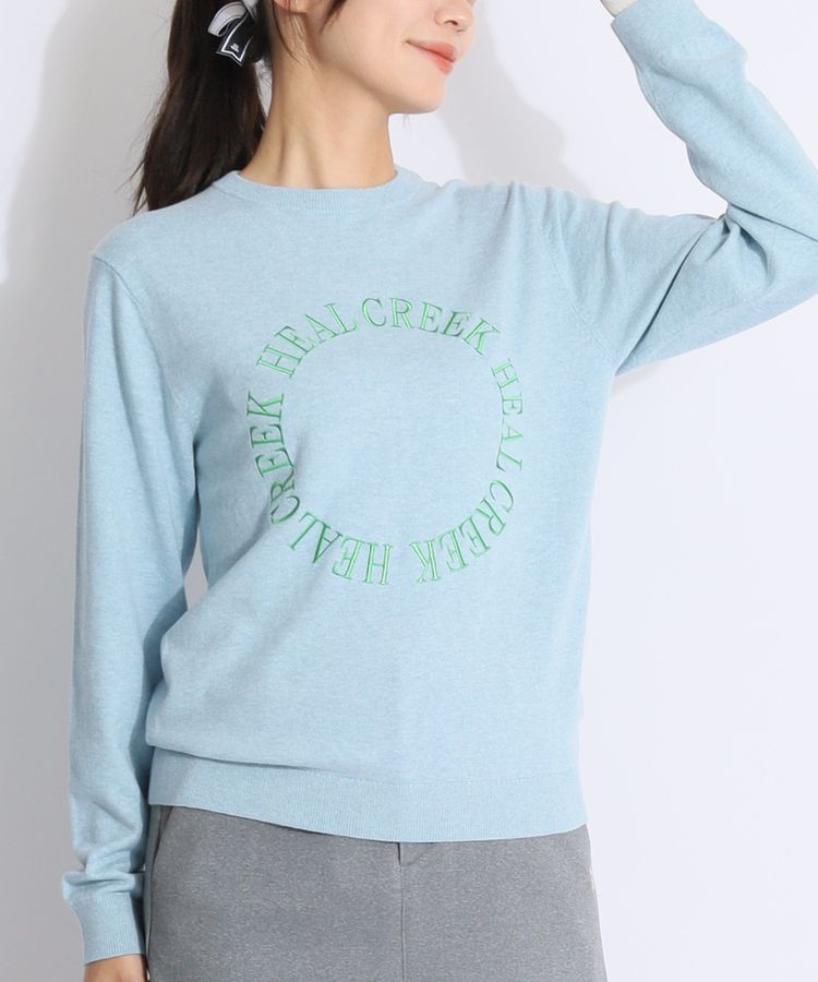 Heal Creek - coco 未使用品 ヒールクリーク HEAL CREEK レディース セーター 40(M) 紺  ネイビー 長袖ニット カシミヤ混 総柄 ヒールクリーク HK 【8/25までタイムセール】カシミア混サークル