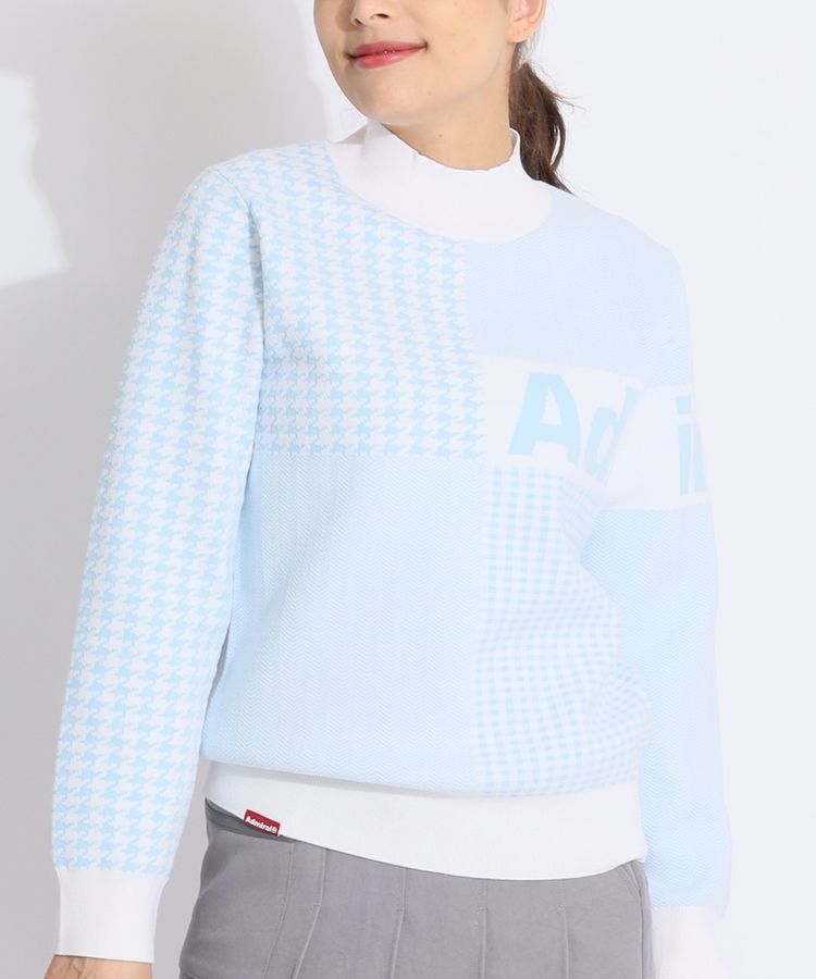 16900円 Admiral モックネックニット XL 白 アドミラルゴルフ AM 【保温】マルチロゴミックスモックネックニット