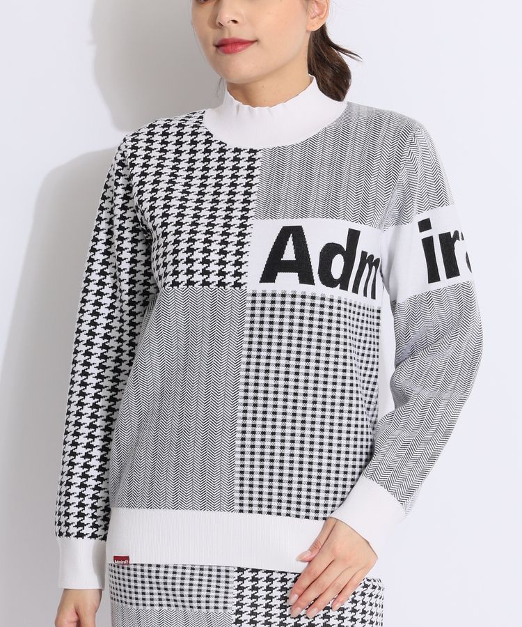 アドミラルゴルフ AM 【保温】マルチロゴミックスモックネックニット